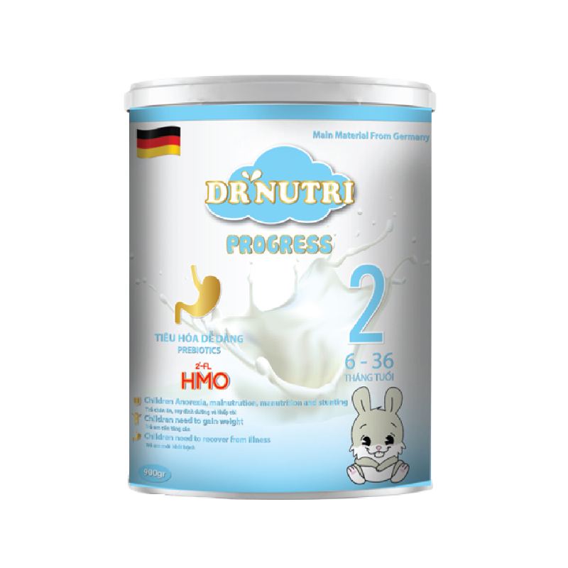 Sữa Dr Nutri Progress 2 Hỗ Trợ Phát Triển Chiều Cao, Tăng Cường Trí Não Cho Bé Từ 6 – 36 Tháng Tuổi Hộp 900G