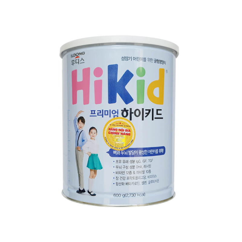 Sữa Hikid Premium Tách Béo Hỗ Trợ Tăng Trưởng Chiều Cao Cho Trẻ Từ 1 – 9 Tuổi Hộp 600G