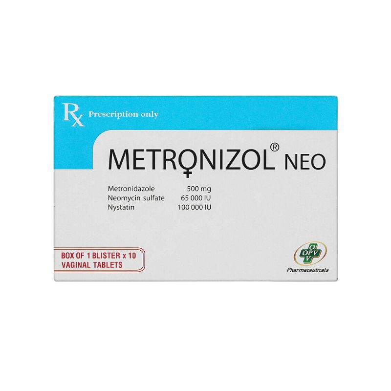 Viên đặt trị nhiễm nấm âm đạo Metronizol Neo | Hộp 10 viên