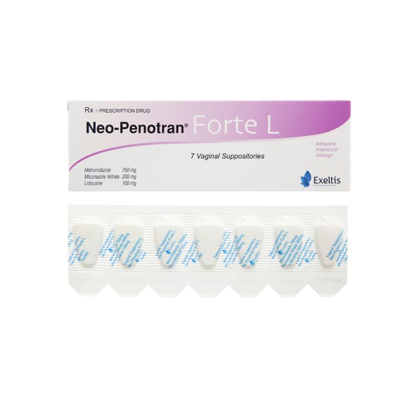 Viên đặt trị viêm âm đạo Neo-Penotran Forte L | Hộp 7 viên