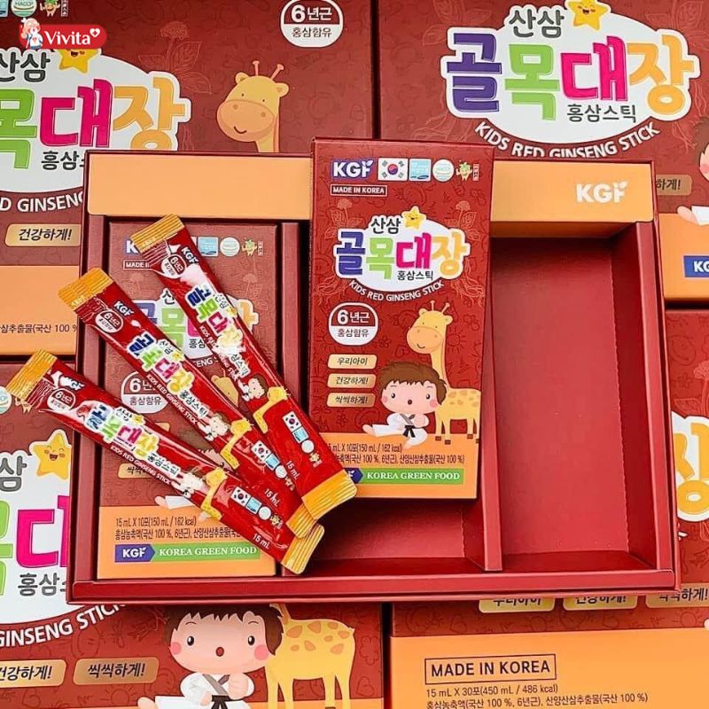 Nước hồng sâm Hàn Quốc cho trẻ em Baby KGF Kids Red Ginseng Stick