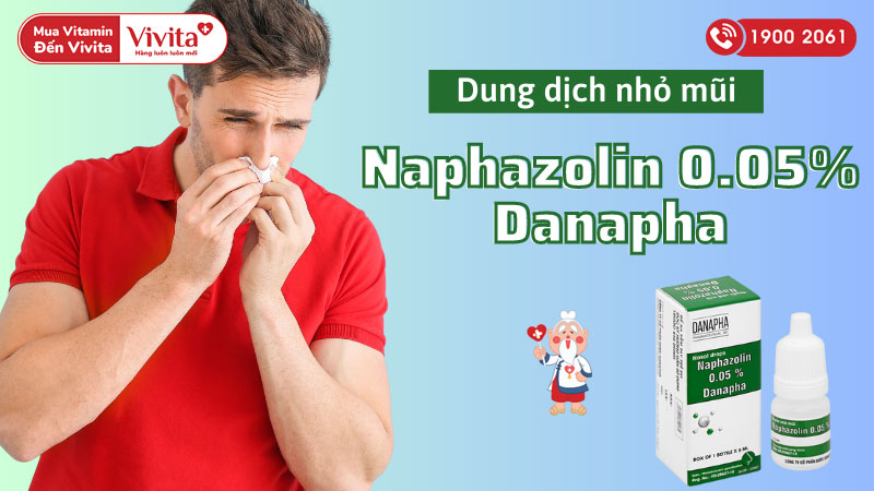 Thuốc nhỏ mũi giảm nghẹt mũi, sung huyết Naphazolin 0.05% Danapha