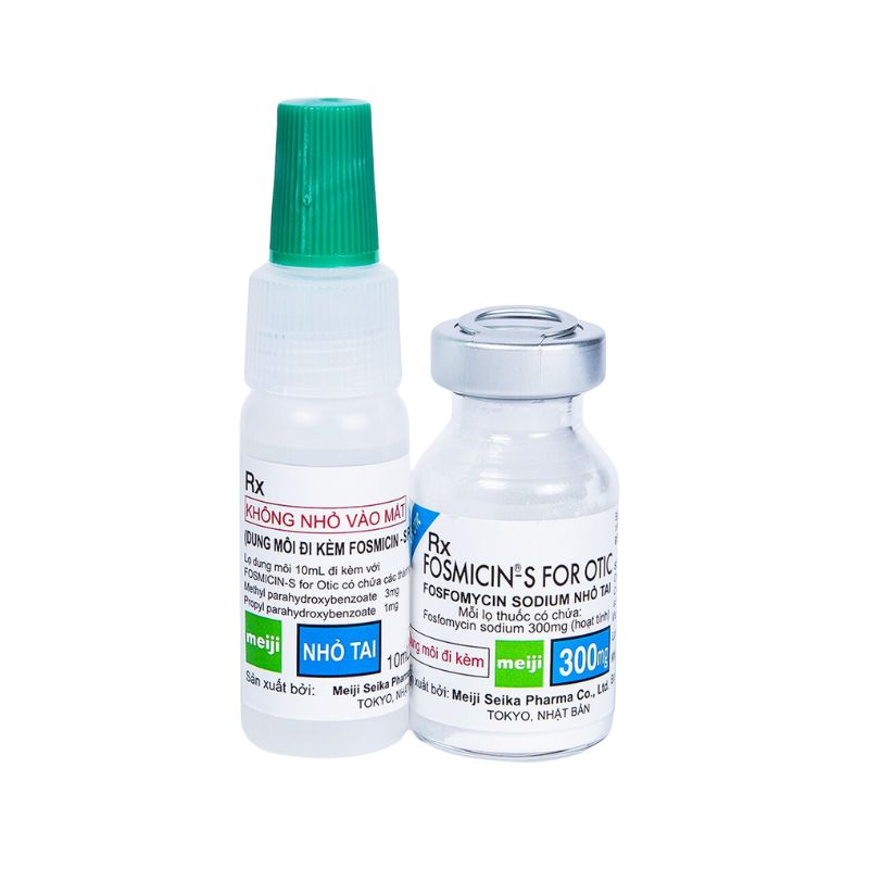 Thuốc nhỏ tai trị viêm tai Fosmicin-S For Otic Solvent 300mg | Hộp 1 ống