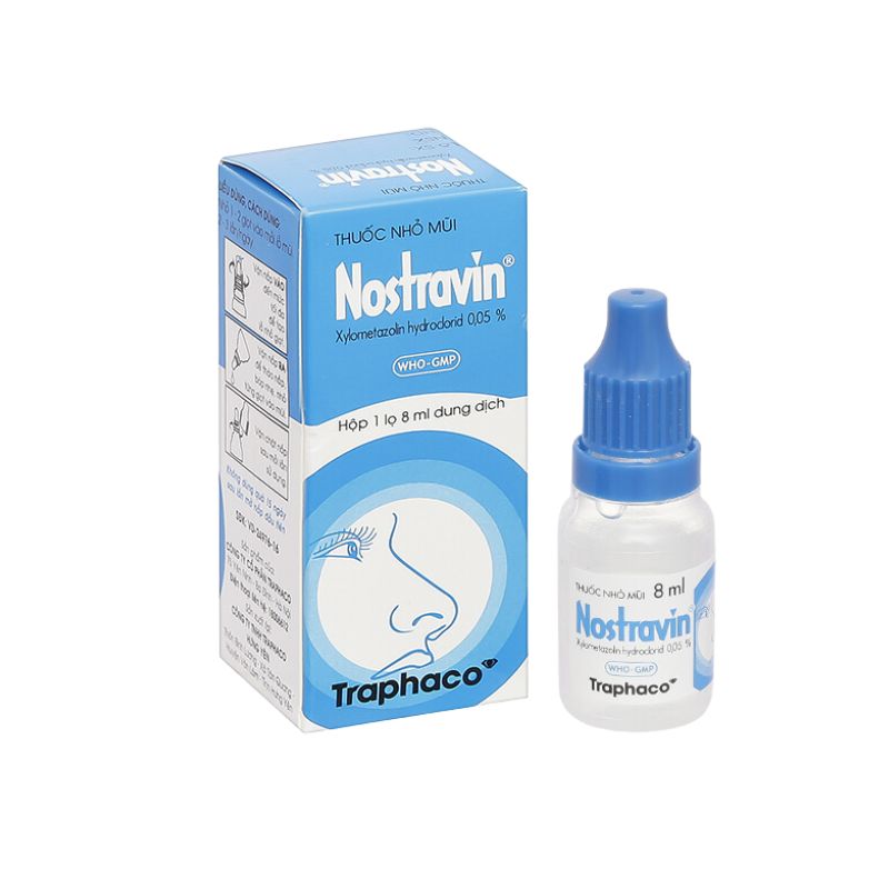 Thuốc nhỏ mũi giảm nghẹt mũi Nostravin 0.05% | Chai 8ml