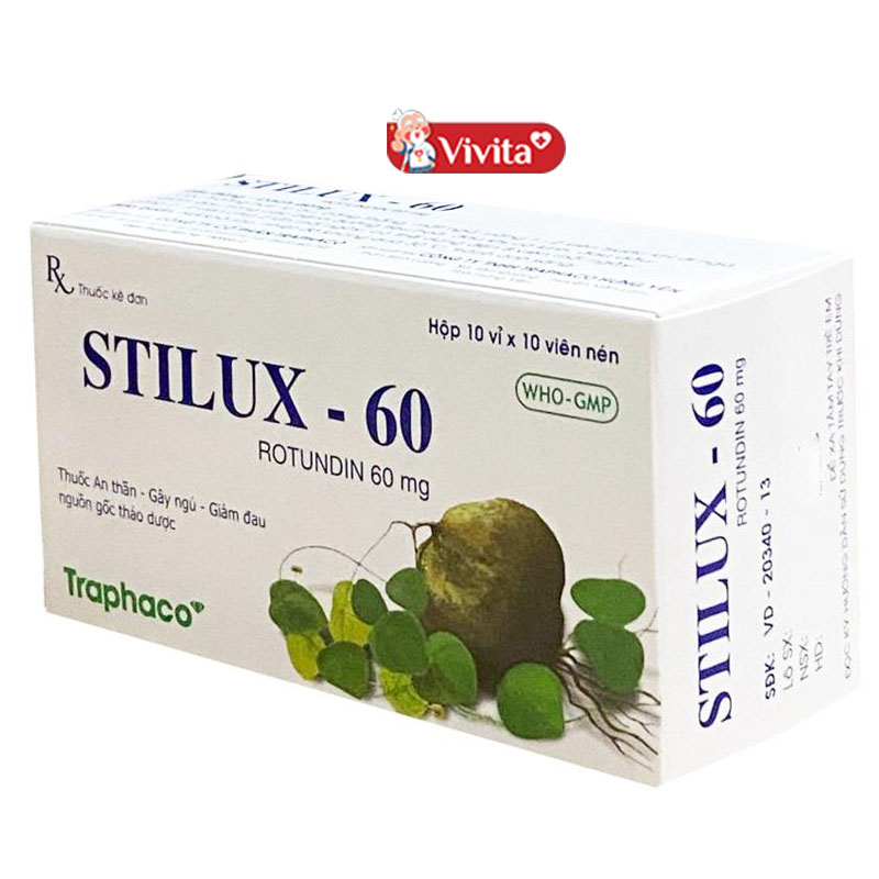 Thuốc trị mất ngủ từ bình vôi Stilux 60mg
