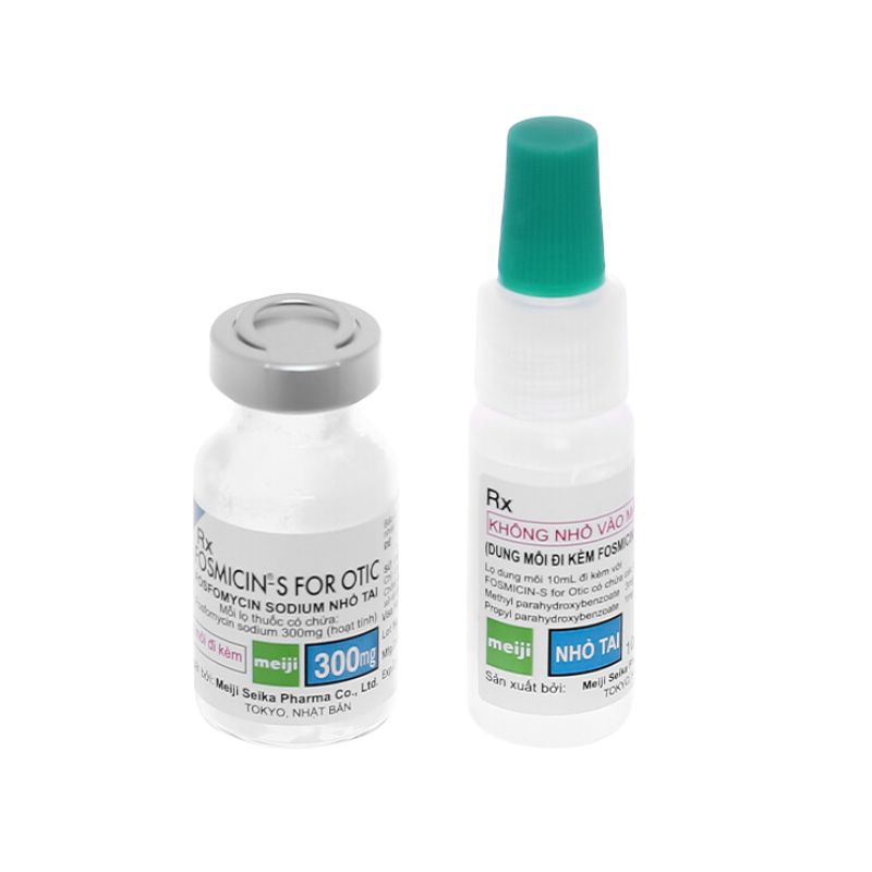 Thuốc nhỏ tai trị viêm tai Fosmicin-S For Otic Solvent 300mg | Hộp 1 ống