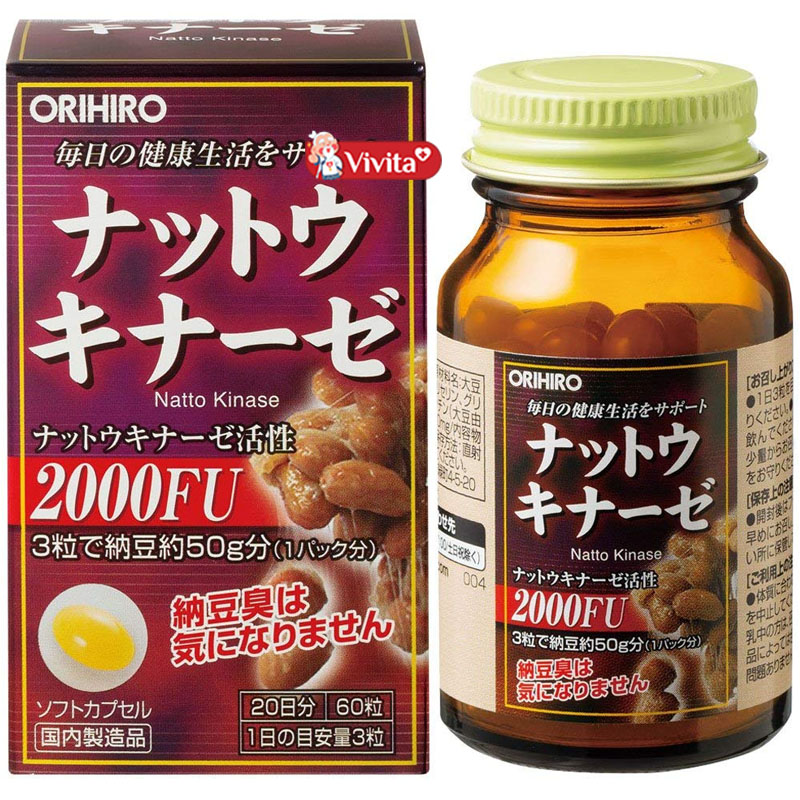 Sản phẩm hỗ trợ trị huyết áp cao của Nhật Nattokinase 2000fu Orihiro
