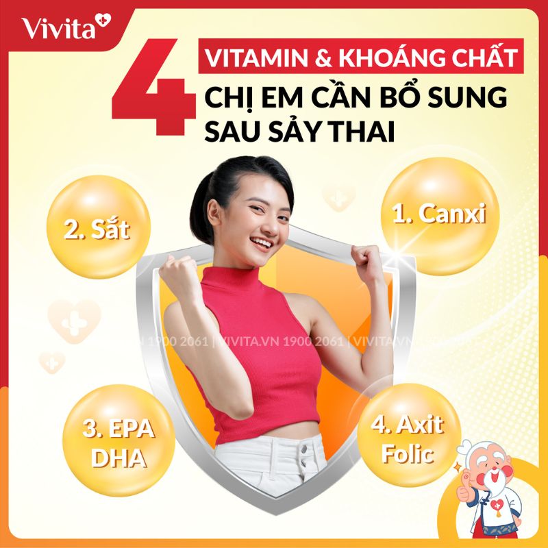4 vitamin khoáng chất cần bổ sung sau sảy thai