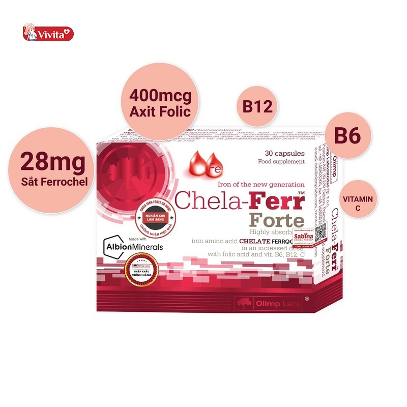 Chela Ferr Forte được bào chế từ tập đoàn dược phẩm hàng đầu tại Châu Âu