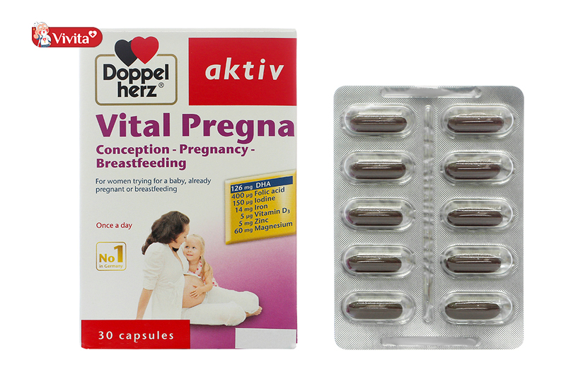 Thuốc sắt của Đức cho bà bầu Doppelherz Vital Pregna chứa 18 vi chất có lợi cho chị em trong quá trình mang thai