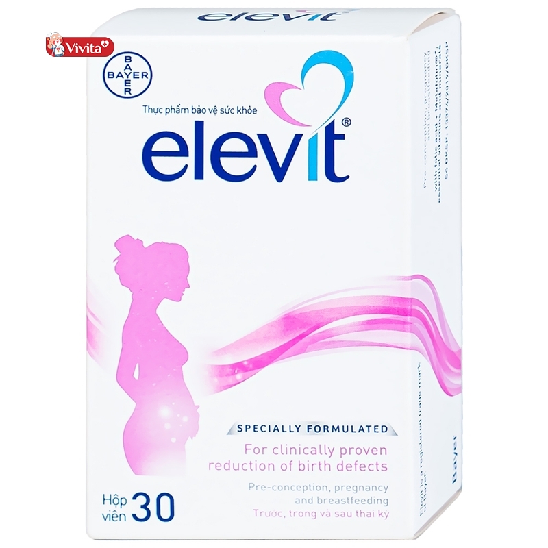 Viên uống Elevit Bayer cung cấp 20 loại vitamin và khoáng chất giúp cải thiện sức khỏe cho mẹ bầu.