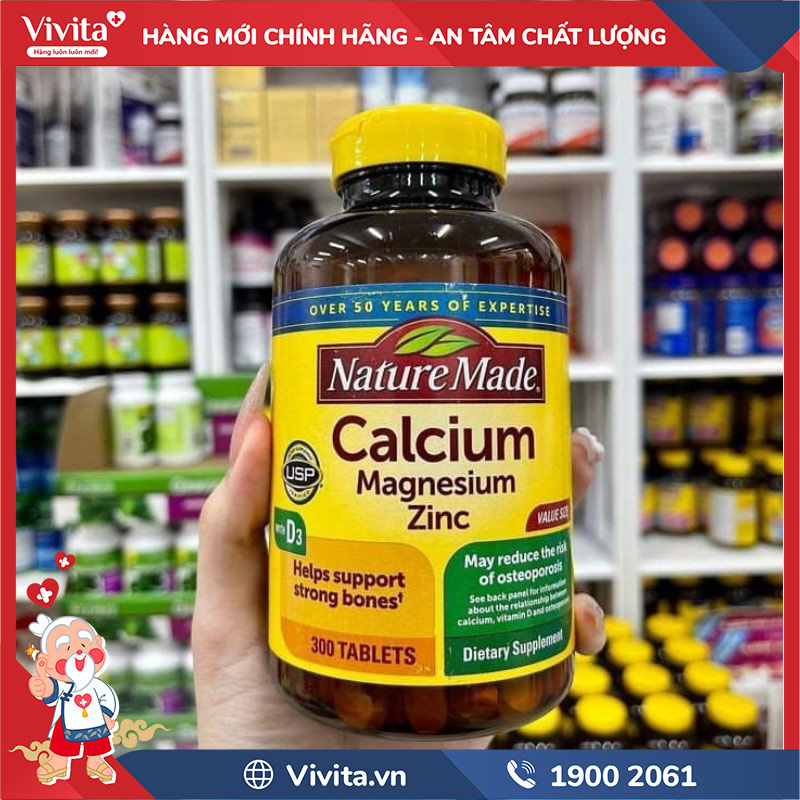 công dụng nature made calcium magnesium zinc with vitamin d3