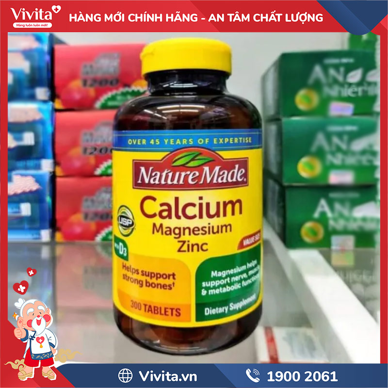 giới thiệu nature made calcium magnesium zinc with vitamin d3