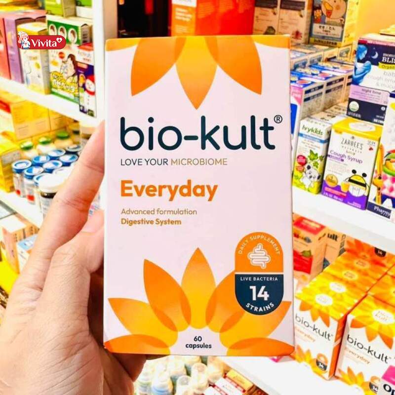 Viên uống Bio-Kult cho bà bầu có chứa thành phần gồm 14 loại men tiêu hóa giúp chị em có một thai kỳ khỏe mạnh.