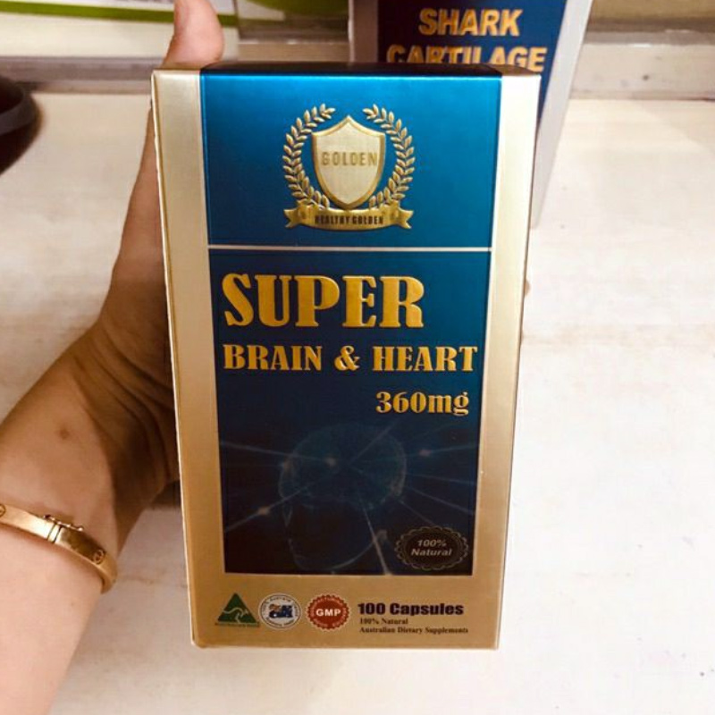 Golden Super Brain & Heart 360mg Hỗ Trợ Tăng Tuần Hoàn Máu Não (100 viên)