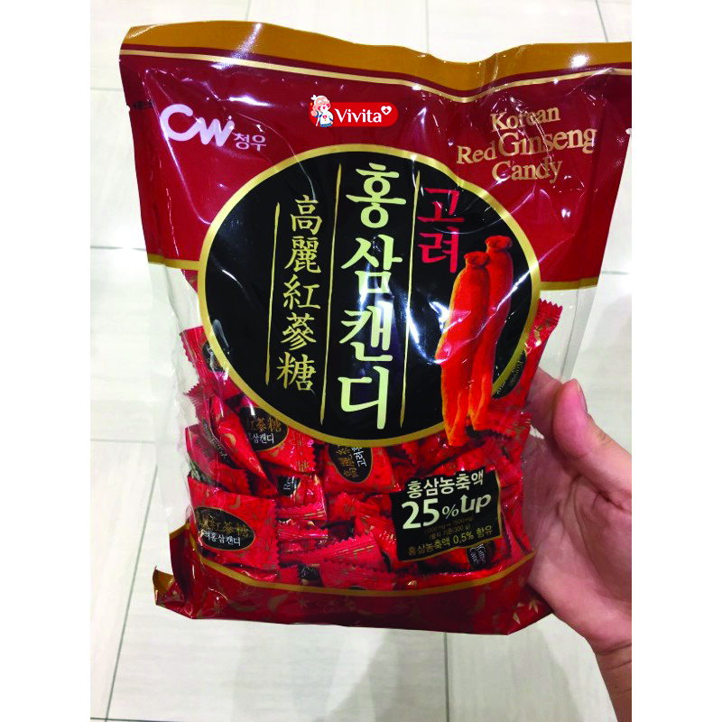 Giảm stress cùng kẹo hồng sâm Hàn Quốc Red Ginseng Vitamin Candy