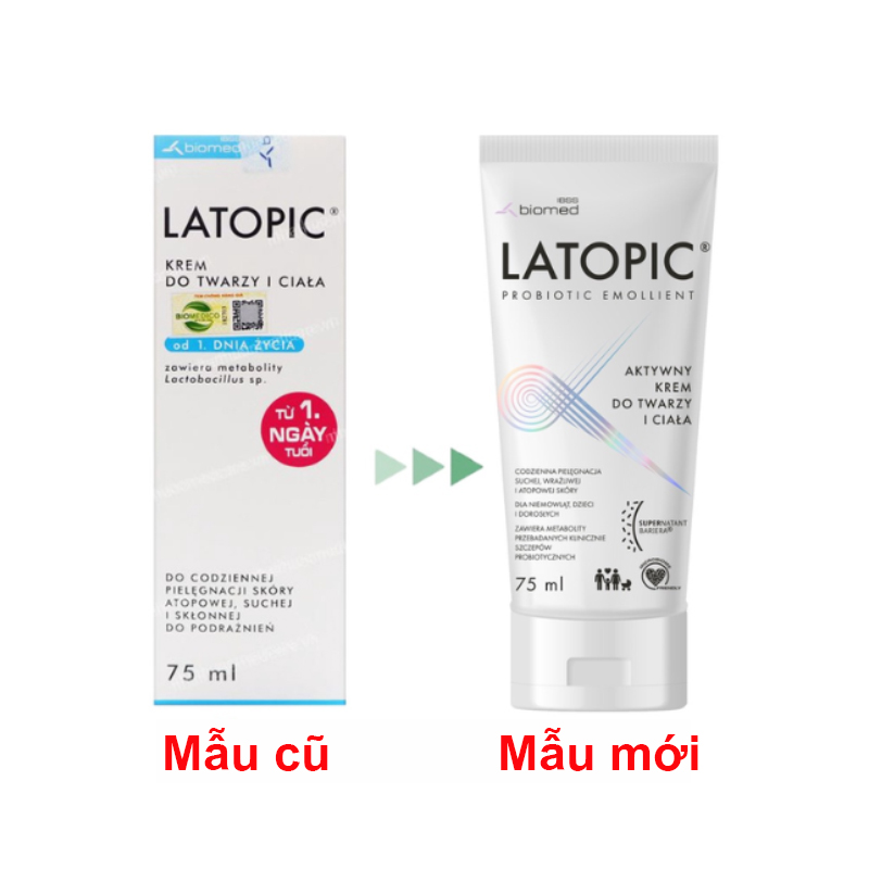 Latopic Face And Body Cream Kem Dưỡng Ẩm Làm Dịu Da (Tuýp 75ml)