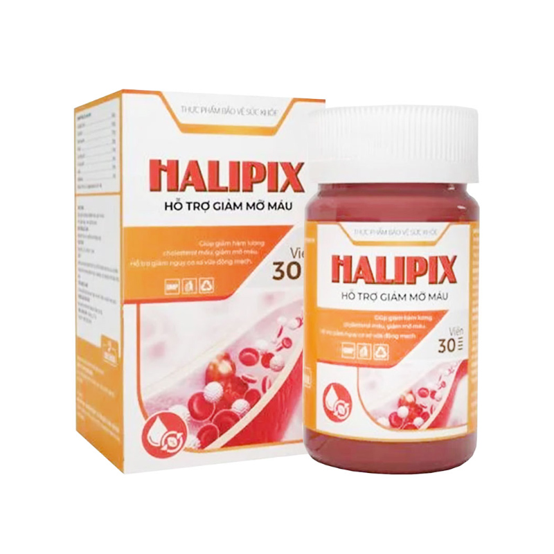 Halipix Viên Uống Hỗ Trợ Giảm Cholesterol Máu (Hộp 30 Viên) 