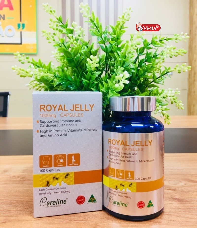 Viên uống Sữa ong Chúa Royal Jelly Careline 1000mg được sản xuất bởi Careline.
