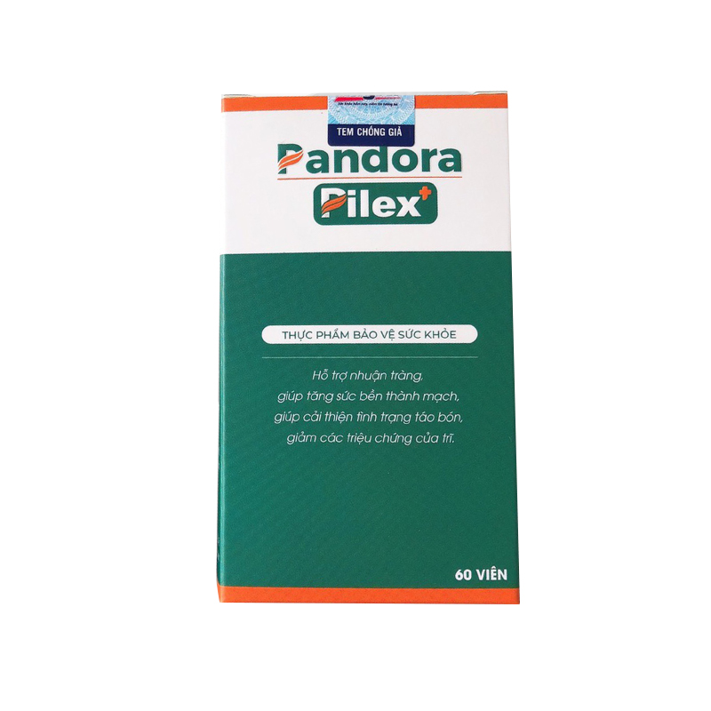 Pandora Pilex+ Viên Uống Hỗ Trợ Giảm Triệu Chứng Trĩ (Hộp 60 Viên)
