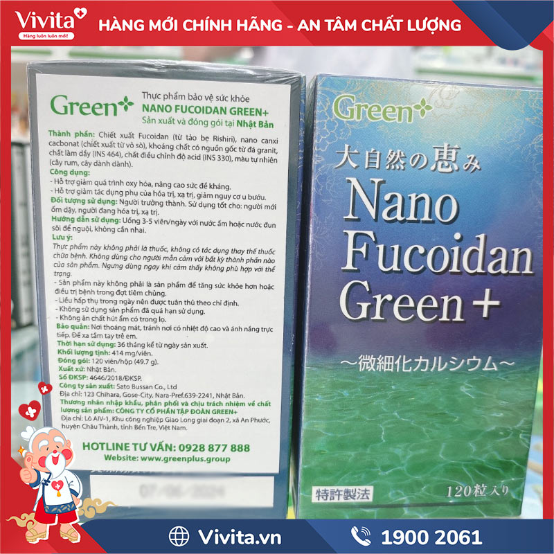 thành phần nano fucoidan green+