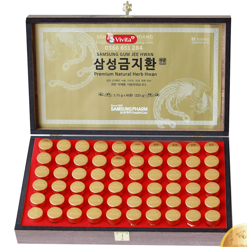 An cung SamSung Gum Jee Hwan Hàn Quốc hộp gỗ 60 viên