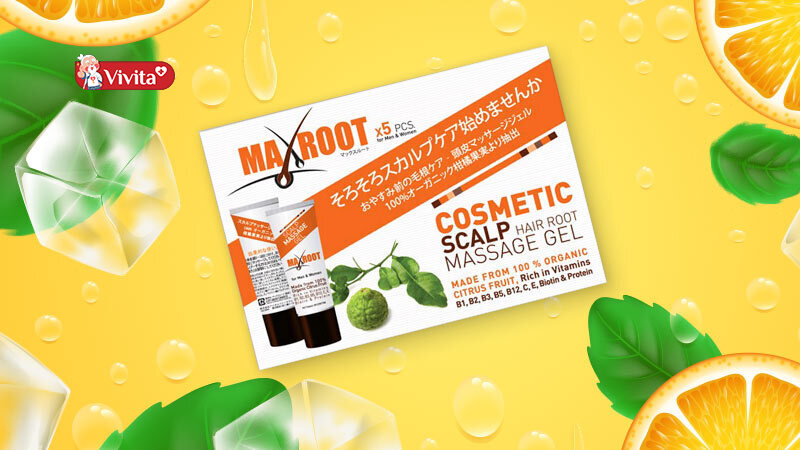 MaxRoot Scalp Massage Gel có chiết xuất chính từ họ cam, chanh cùng nhiều vitamin có lợi cho tóc và da đầu. 