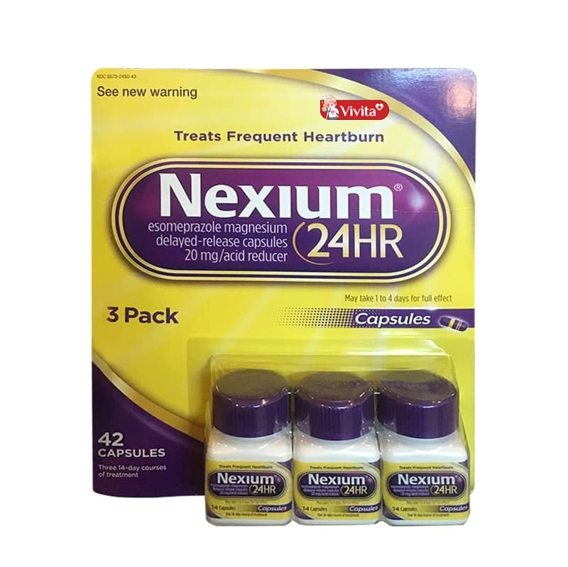 Thuốc đau dạ dày của Mỹ Nexium 24hr được sản xuất bởi Pfizer