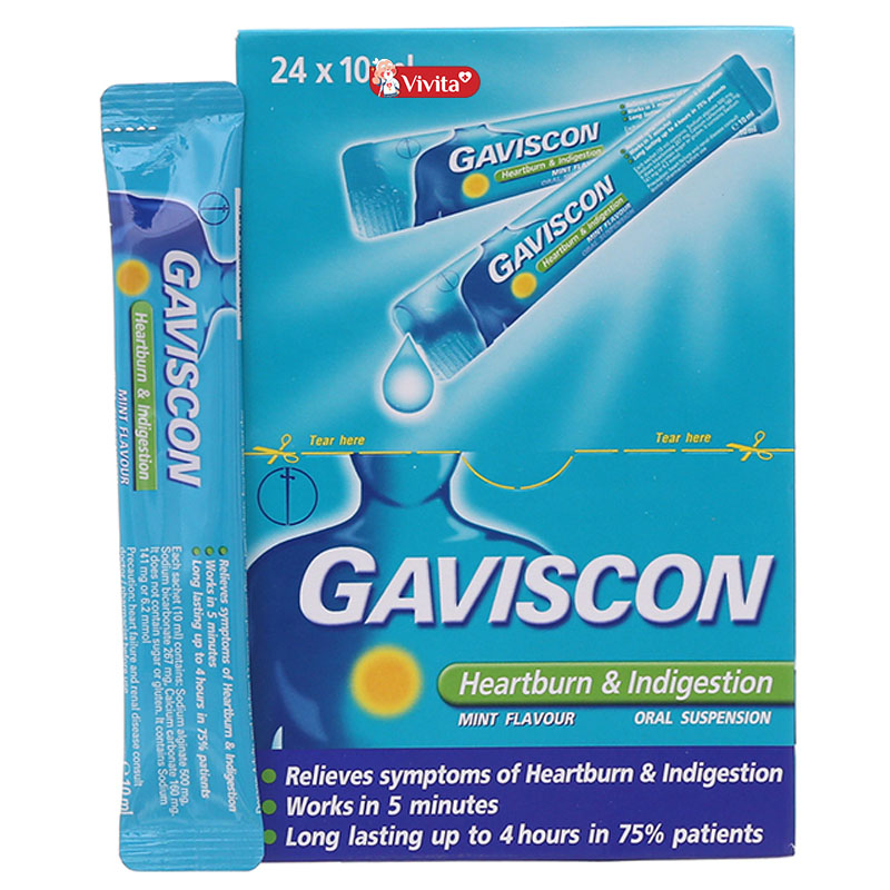 Cải thiện các triệu chứng của bệnh dạ dày với Gel Gaviscon