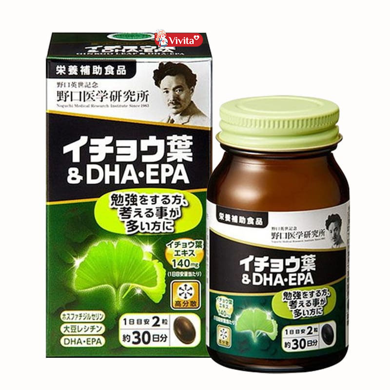 Cải thiện chức năng não bộ với viên uống Ginkgo Noguchi DHA EPA 60 viên