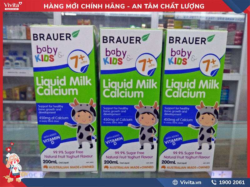 brauer baby & kids liquid milk calcium chính hãng