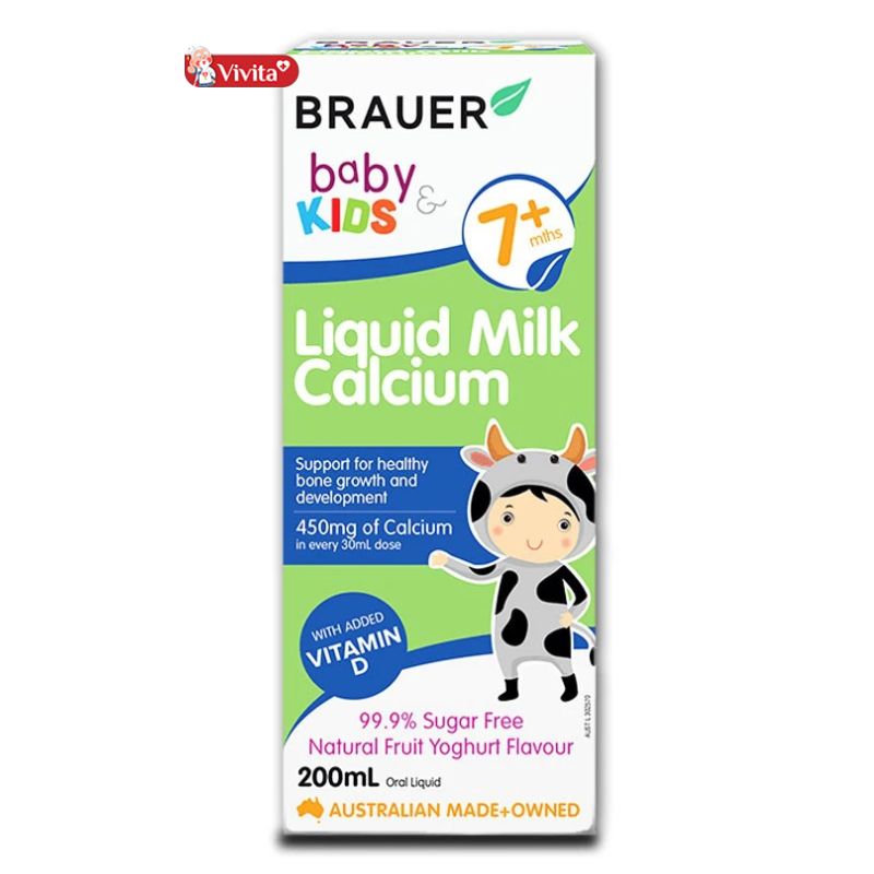 Brauer Baby Kid Liquid Milk Calcium có tác dụng gì?