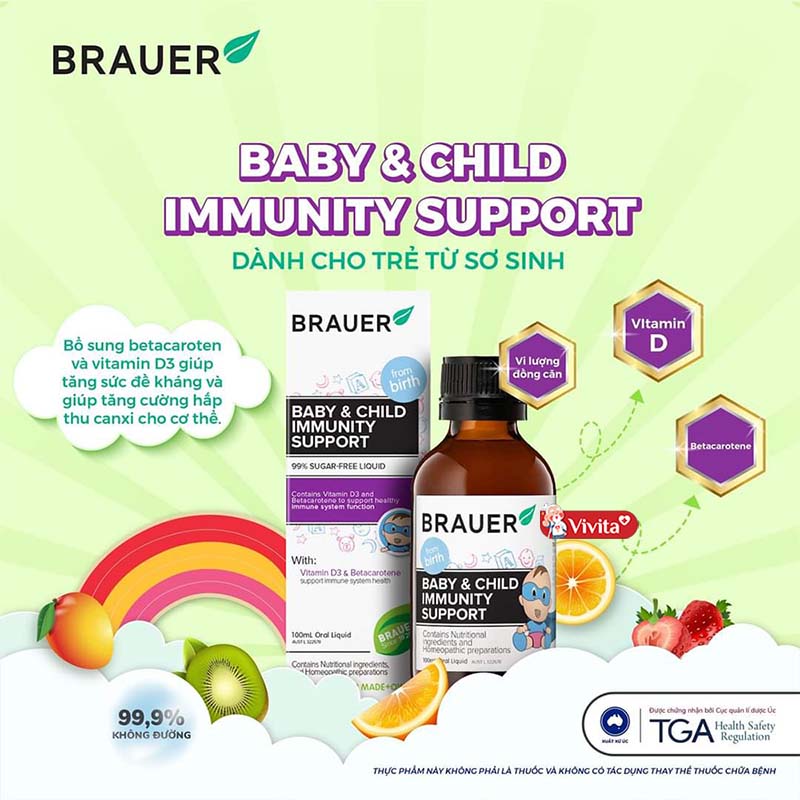 Thành phần thiên nhiên của Siro Brauer Baby & Child Immunity