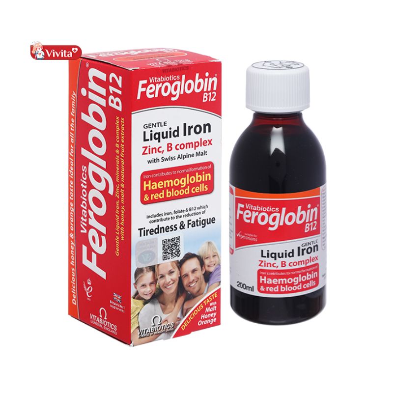 Thông tin tổng quan về Siro bổ máu cho trẻ em Vitabiotics Feroglobin B12 Liquid Iron 