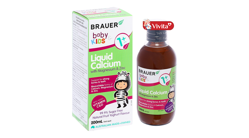 Brauer Baby Kids Liquid Calcium with Magnesium & Zinc tăng chiều cao