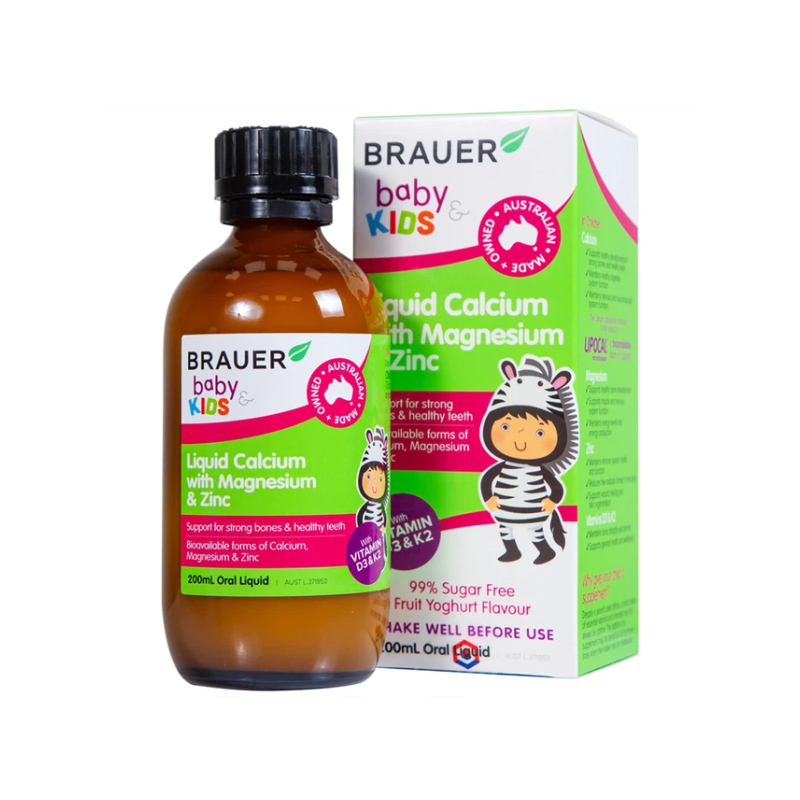 Brauer Baby & Kids Liquid Calcium With Magnesium & Zinc Hỗ Trợ Xương, Răng Chắc Khỏe