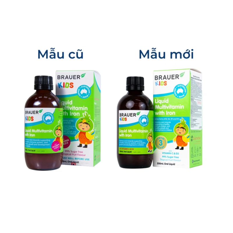 Brauer Kids Liquid Multivitamin With Iron Hỗ Trợ Bổ Sung Vitamin Và Khoáng Chất Cho Trẻ
