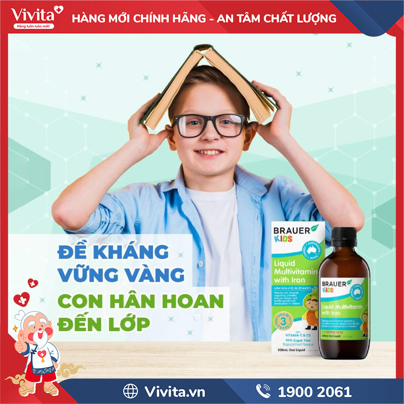 công dụng brauer kids liquid multivitamin with iron