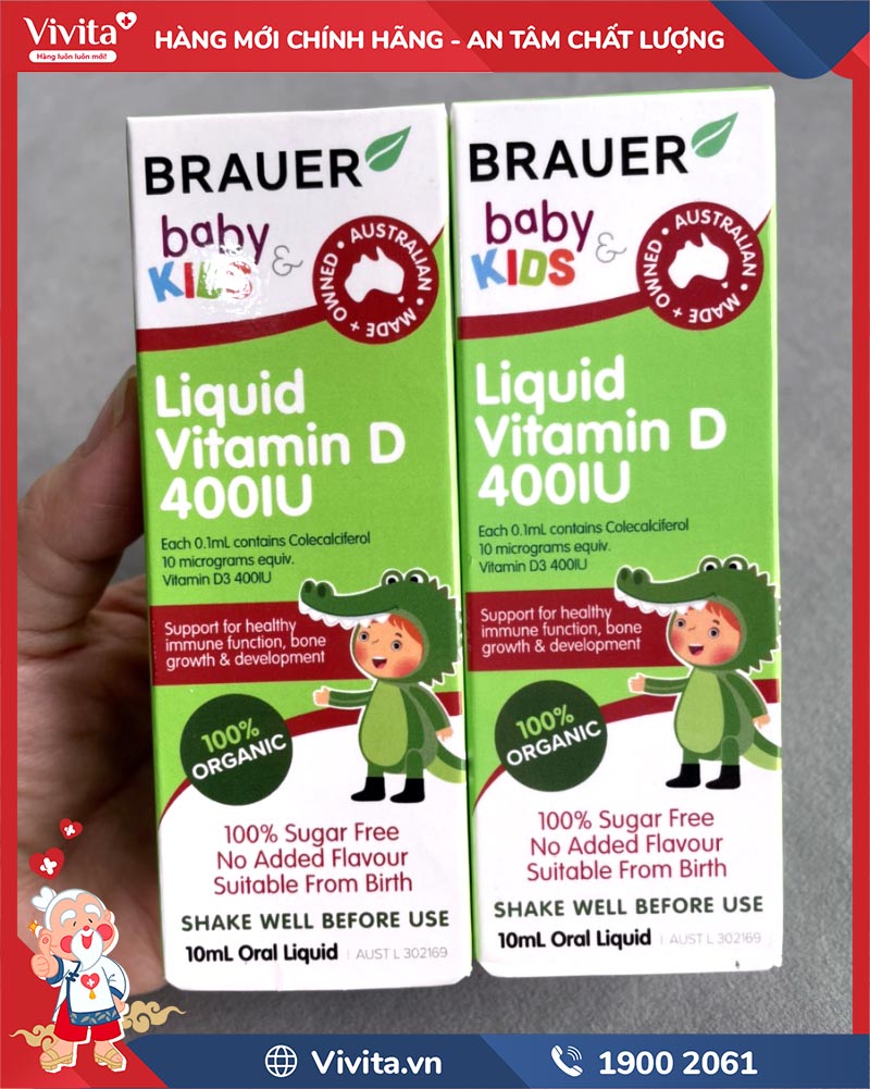 brauer baby & kids liquid vitamin d 400iu chính hãng