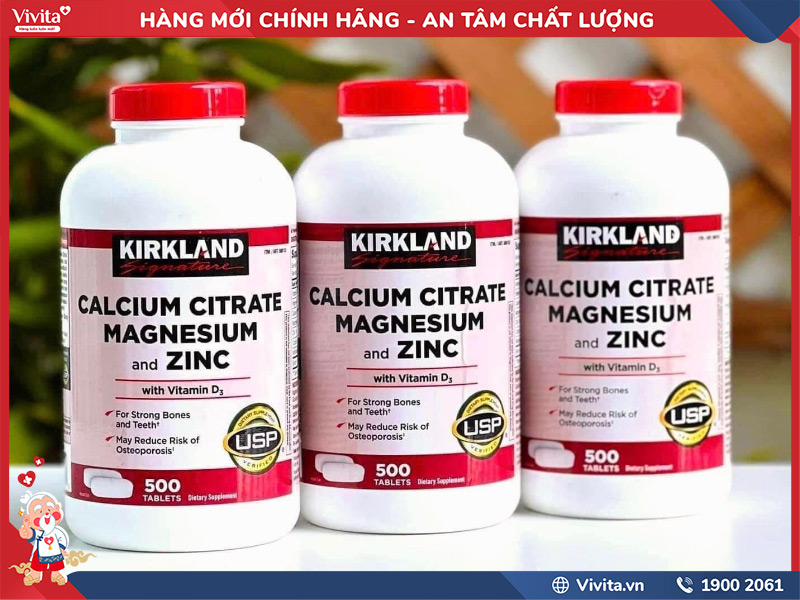công dụng kirkland calcium citrate magnesium and zinc