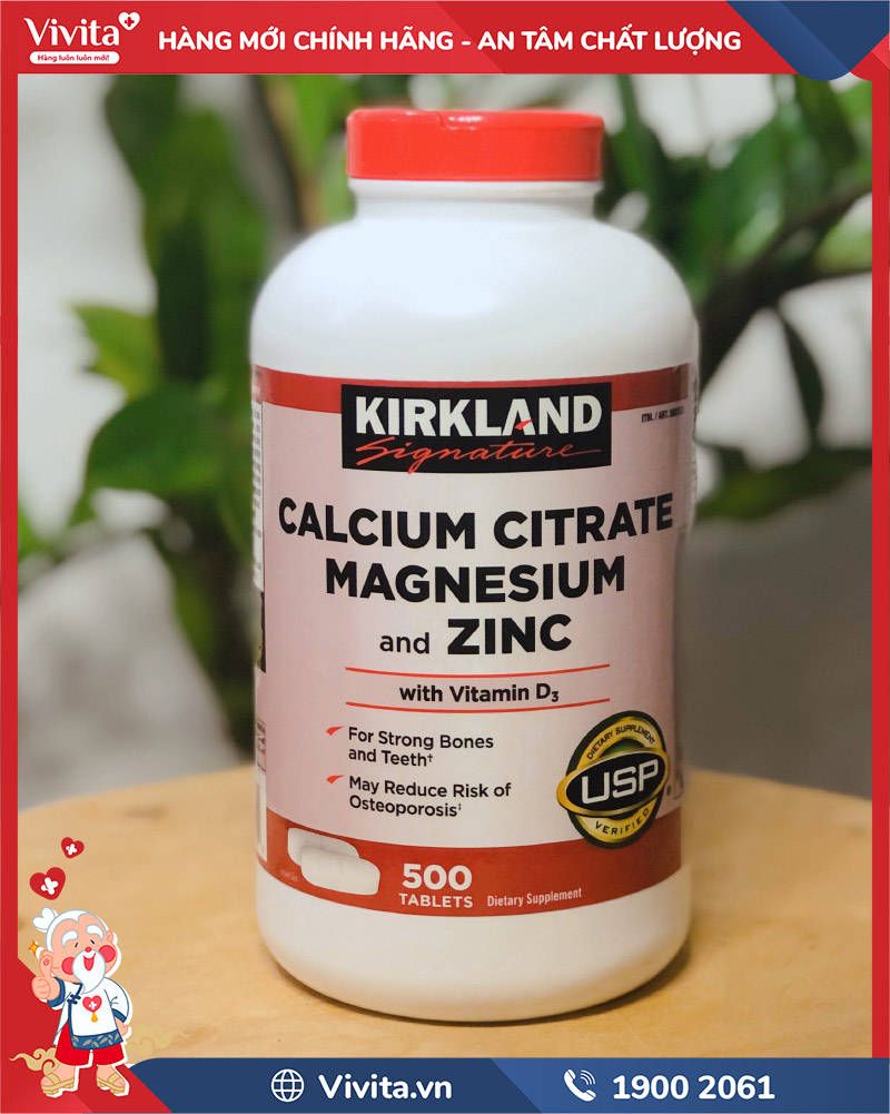 giới thiệu kirkland calcium citrate magnesium and zinc