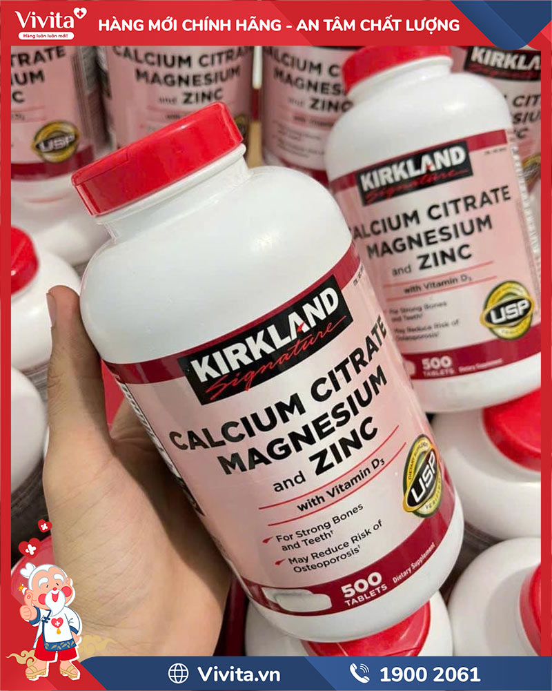 kirkland calcium citrate magnesium and zinc chính hãng