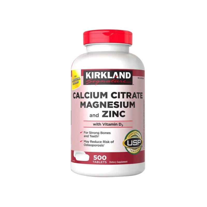 Kirkland Calcium Citrate Magnesium And Zinc Hỗ Trợ Ngăn Chặn Nguy Cơ Loãng Xương Hộp 500 Viên