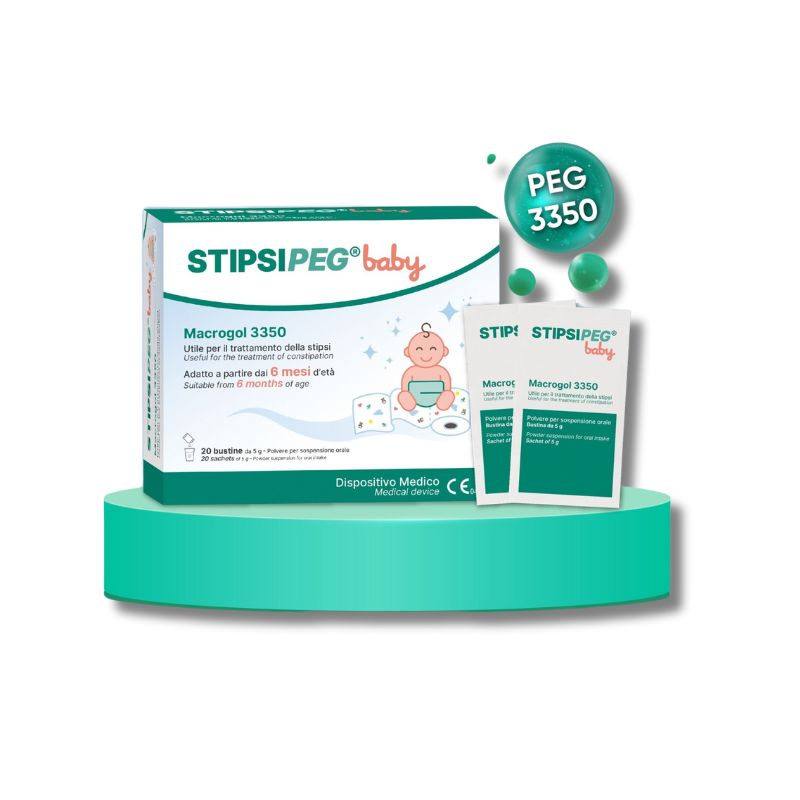 Stipsipeg Baby - Bột nhuận tràng giảm táo bón cho trẻ từ 6 tháng tuổi (Hộp 20 gói x 5g)