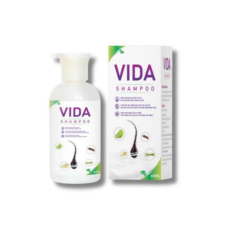Vida Shampoo dầu gội hỗ trợ giảm ngứa, vảy gàu, thúc đẩy phục hồi tóc hư tổn (chai 350ml)