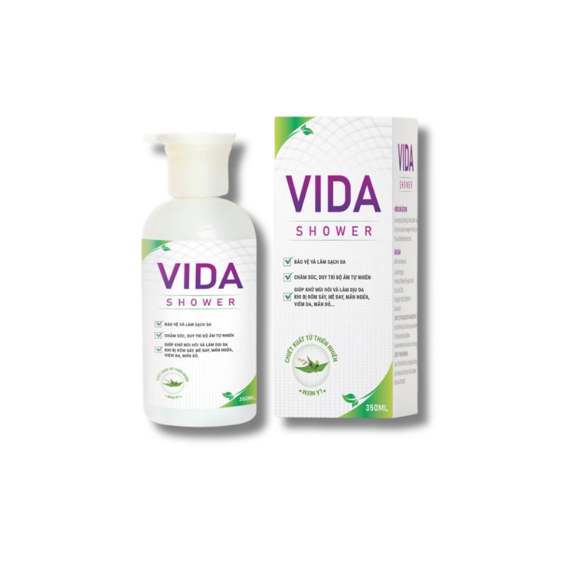 Vida Shower sữa tắm làm sạch da, ngăn ngừa viêm da, mẩn ngứa (dung tích 350ml)