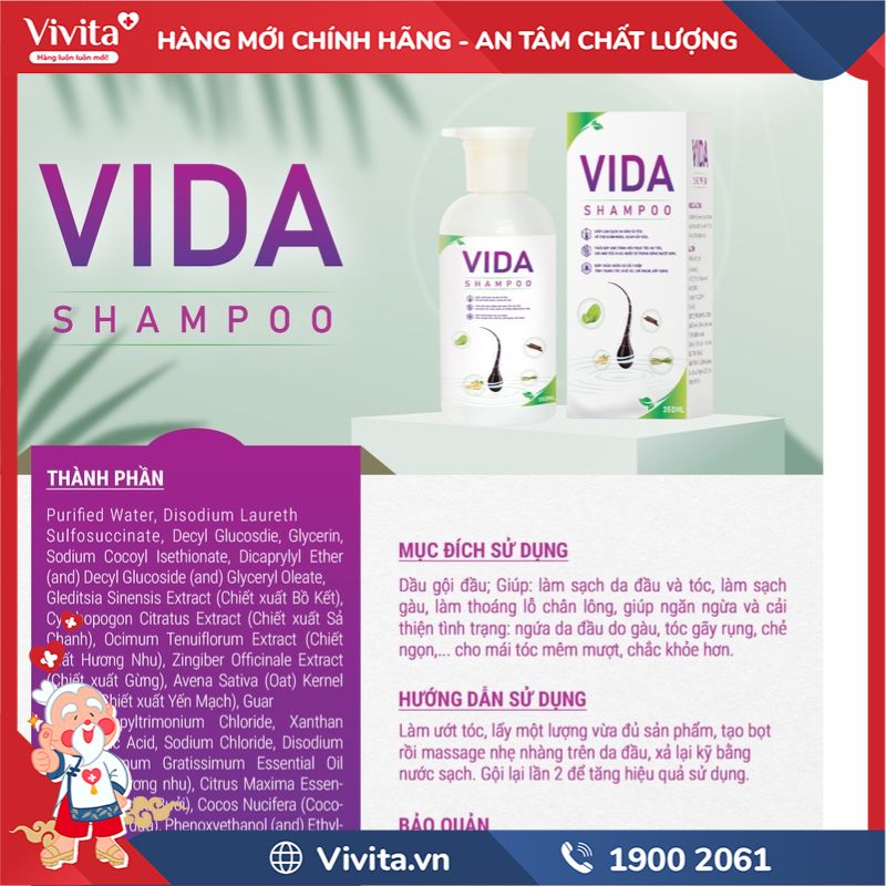 cách sử dụng Vida Shampoo