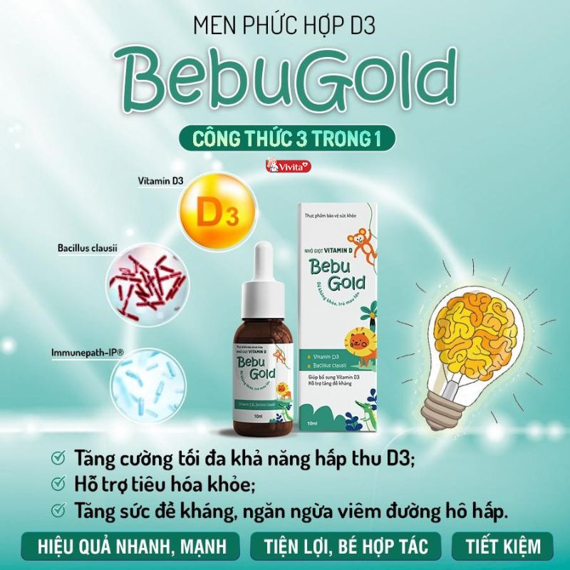 Công dụng Nhỏ Giọt Vitamin D BebuGold