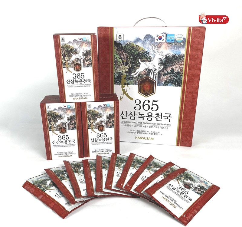 Hồng Sâm Nhung Hươu 365 Hansusam tăng cường sức đề kháng, bổ sung dinh dưỡng