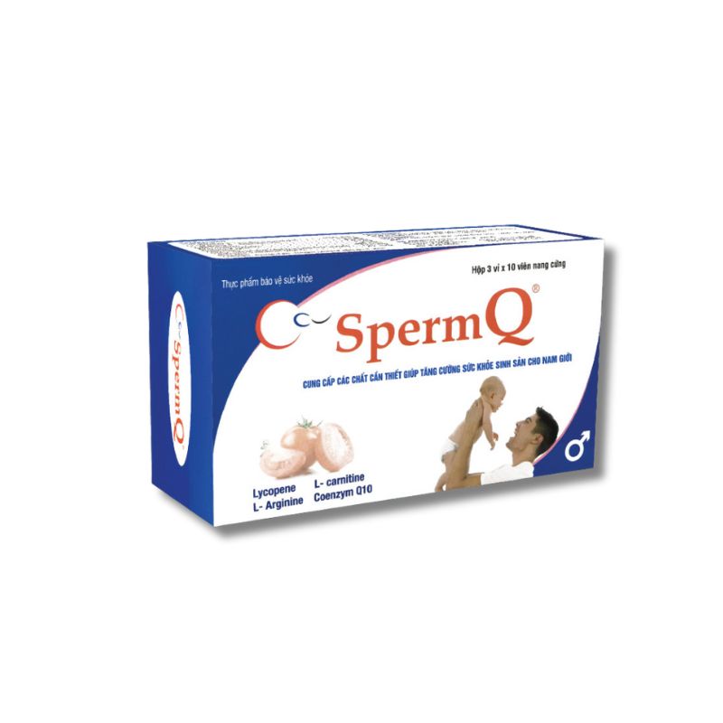 SpermQ Hỗ Trợ Cung Cấp Các Chất Cần Thiết Giúp Tăng Cường Sức Khỏe Sinh Sản Cho Nam Giới Hộp 6 Vỉ x 10 Viên